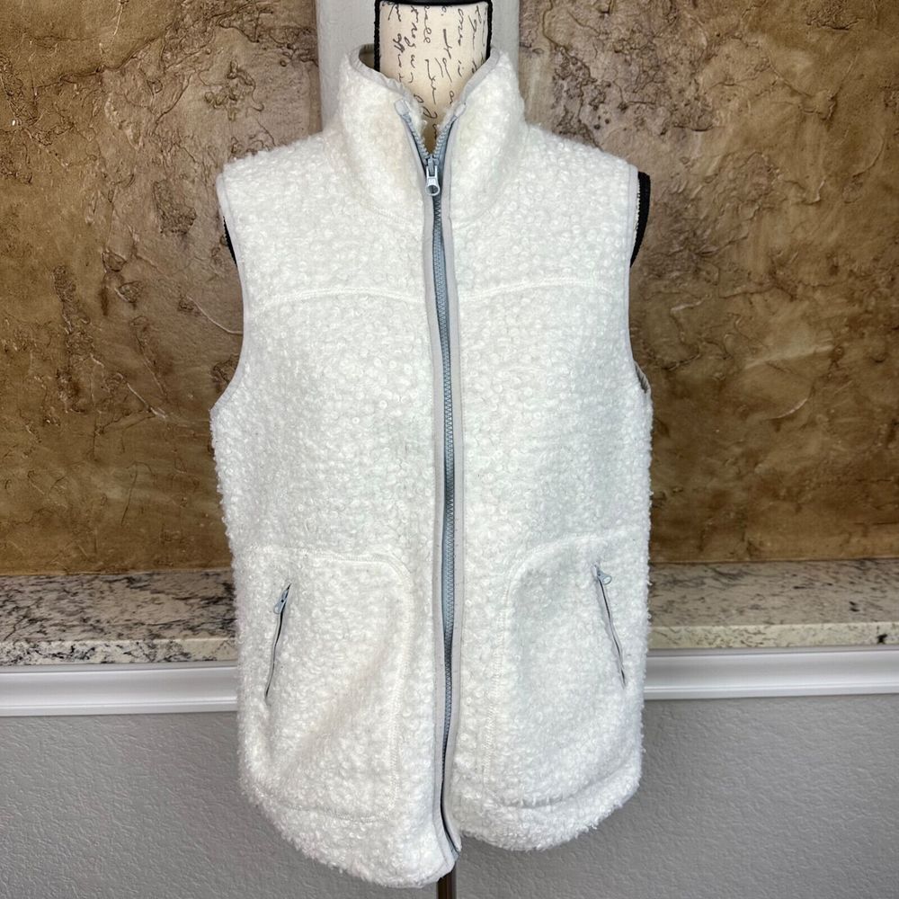 Woolrich Women's Siskiyou Fleece Vest Medium Ivory‎ Full Zip Cozy